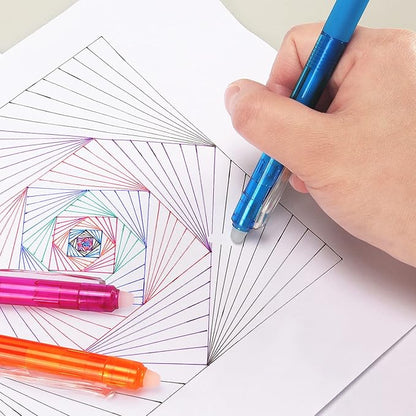 8 Pack Retractable Erasable Gel Pens Clicker Fine Point 0.7mm, Make Mistakes Disappear Comfort Grip for Drawing Writing Planner and School Supplies, Assorted Color Inks