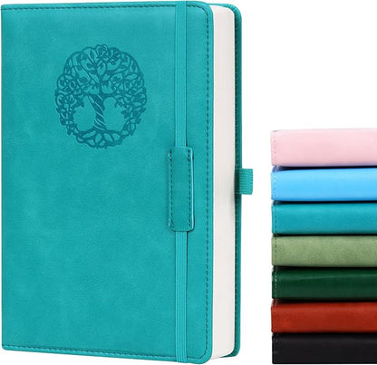 Lined Journal Notebook for Women Men A5 Hardcover Leather Journals College Ruled Notebooks 300 Pages 5.7 x 8.3 Inches Turquoise