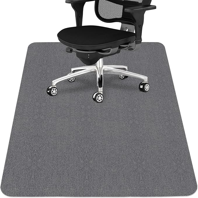 Sycoodeal Office Chair Mat for Hardwood Floor,Computer Gaming Chair Mat,Office Chair Mat for Tile Floor,Large Floor Protector Rug,Anti-Slip,Easy to Clean,Grey(48"x36")