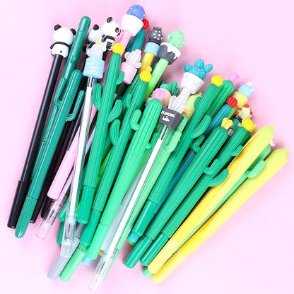 36Pcs/Bulk Cute Pens Novelty Cactus Gel Pen Funny Journal Cool Fancy Kawaii Fun Rollerball Pen, Creative School Office Supply Party Favors Kids Adults Men Women Girl Teens Writing Stationery Pen Set