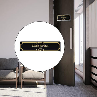 Acrylic Wall Name Plate Holder, Office Name Plate with Adhesive Tapes, Door Name Plate Wall Nameplate Clear Sign Holder Frame, 2"x8", 5 Pack