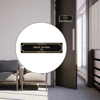 Acrylic Wall Name Plate Holder, Office Name Plate with Adhesive Tapes, Door Name Plate Wall Nameplate Clear Sign Holder Frame, 2"x8", 40 Pack