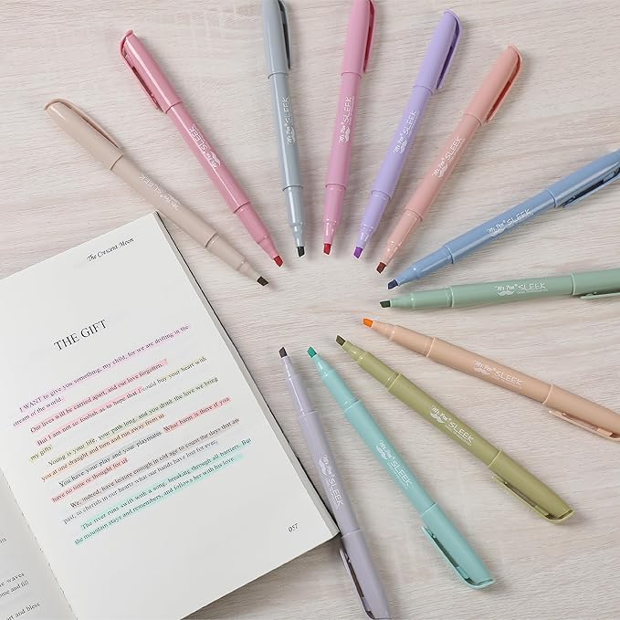 Mr. Pen Highlighters - 12 Pack, Chisel Tip, Pastel Colors, No Bleed, Set