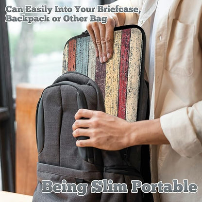Universal Tablet Laptop Sleeve Case 10 inch, Retro Wood Slim Carrying Case Durable Handbag Travel Laptop Bag for 7 to 10-inch Laptops/Notebook/Kids Tablet/ipad/eBook Readers