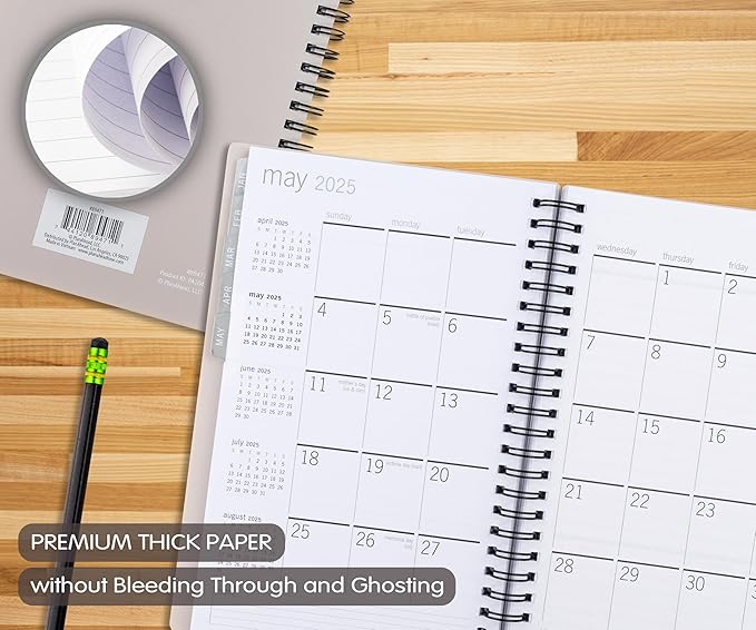 PlanAhead 2025 Planner - 8"x5.5" 18 Month Weekly & Monthly Academic Planner Notebook with Tabs - Spiral Calendar Agenda for School, Work & Office - No Color Selection Available, Chosen Randomly (Random 2025)