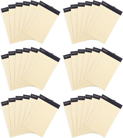 Mintra Office Legal Pads, ((xPremium, 5in x 8in, Narrow (Canary), 36pk (6-6pks)), Narrow Ruled, 50 Sheets per Notepad, Micro perforated Writing Pad, Notebook Paper for School, College, Office, Work