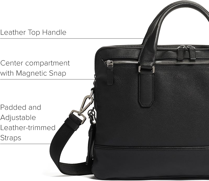 TUMI Harrison Sycamore Slim Brief - 14-Inch Laptop Briefcase - Professional Business Briefcase with Removable Shoulder Strap