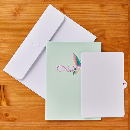 Lovepop Everyday Pop-Up Card for Her, Him, Girls, Boys - 3D Love Greeting Cards - Lovely Hummingbird - 5" x 7" - Blank Note Card & Envelope Included