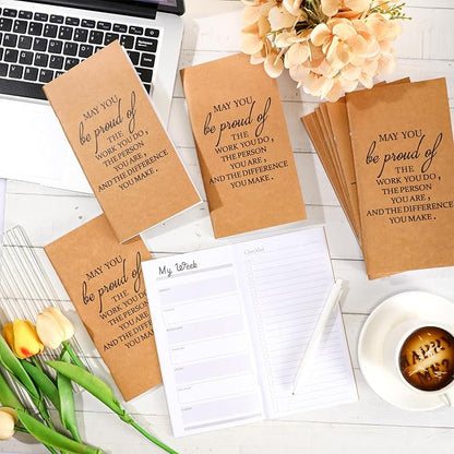 Yeaqee 50 Pcs Undated Weekly Planners Bulk Inspirational to Do List Weekly Goals Notepads Thank You Traveler Journal Team Appreciation Gift for Employee Staff Coworkers Christmas(Inspirational)