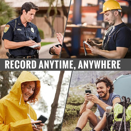 POPYOLA 6 Pack Waterproof Pocket Notebook, 3x5 Pocket Notepad, All Weather Mini Spiral Notepad, Write in the Rain Police Notepad with 100 Squared Pages for Outdoor Home Office School, Black