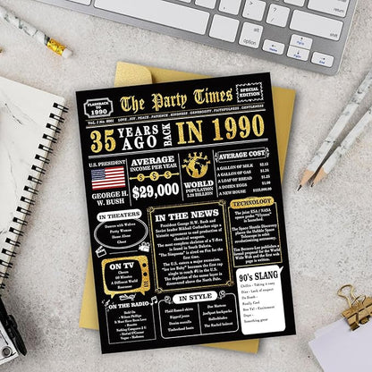 Jumbo 35th Birthday Card,Unique 35th Birthday Gifts for Him Her,Funny 35 Birthday Decorations for Women Men, Big 35 Years Old Birthday Card