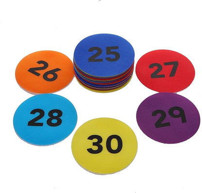 Carpet Markers 5" for Kids, Multicolor Spot Circle Markers for Classroom Teachers, Preschool and Kindergarten (30 Packs of Number)
