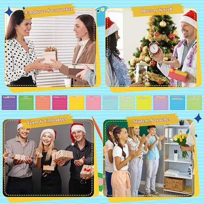 Yinder 24 Pcs Employee Appreciation Sticky Notes Thank You Gifts Bulk Note Pads with Sayings Teacher Gift Mini Pocket Inspirational Notepads for Coworker Office Supply 3 x 3''(Bright,Thanks)