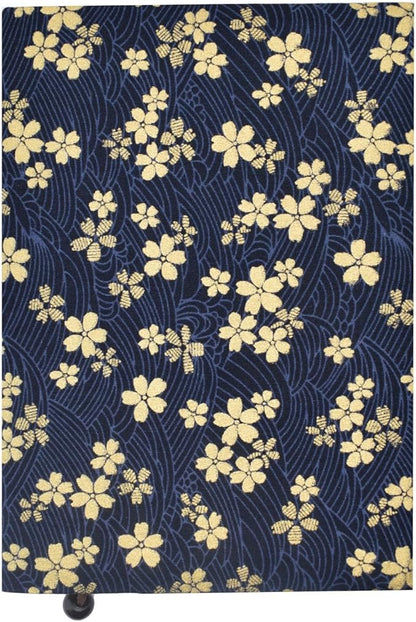 BLBMH A5 Book Cover for Paperbacks- Adjustable Fabric Book Sleeve Cover Protector Fit for 5.5x8.2 inch Hardcover Softcover Book Novels Notebook -Blue Cherry Blossoms