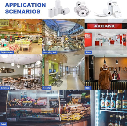40 Rolls Thermal Paper 3 1/8 x 230ft Pos Receipt Paper, Cash Register Roll TM-T88 T-20 T-90 SRP-350 370