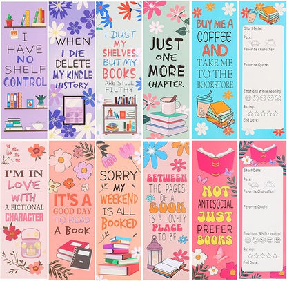 LiYiQ 100 Pcs Book Lovers Bookmarks Double-Sided Bookmark Page Markers Book Markers Set for Kids Reading Bookmarks Gift for Women