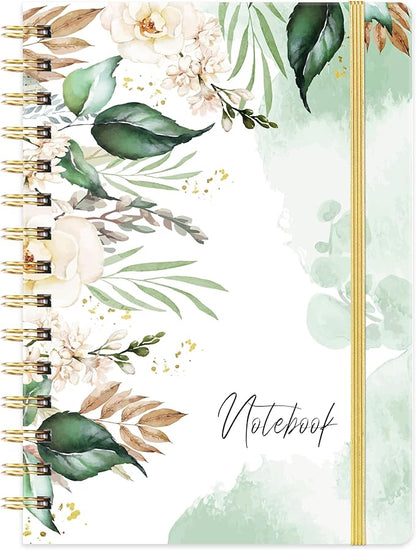 Ruled Notebook/Journal - Journal for Wemon, 8.5" X 6.4", College Ruled Spiral Notebook/Journal, Banded with Waterproof Hardcover, Exquisite Inner Pocket for School, Office & Home