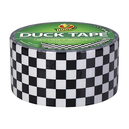 Duck Brand Duck Printed Duct Tape, Checker, 1.88 Inches x 10 Yards, Single Roll (280410)