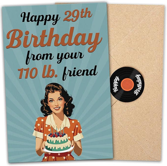 Funny Birthday Card for Women (5"x7") - Best Friend Birthday Gift for Her - Funny Gifts Happy 29th, 30th, 40th, 50th, 60th, 70th Birthday Card for Women, Her, Bestie and Friendship