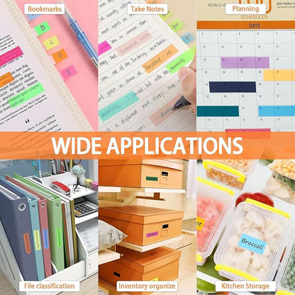 Sticky Tabs 2400 pcs Book Tabs for Page Markers,Morandi Sticky Note Tabs Page Markers for Notebooks,Book Markers,Colorful Book Tabs, Annotation supplies，Transparent Sticky Tabs for Books,Post It Notes