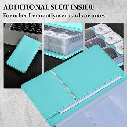 300 Card Capacity Leather Business Card Book Holder Organizer, Card Binder Professional PU Name Card Credit Cards Booklet (Multiple Colors Optional)