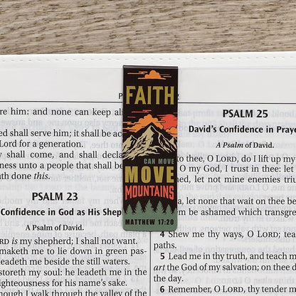 Christian Art Gifts Magnetic Scripture Bookmark/Pagemarker Set for Men & Women: Scenic Mountains - Set of 6 w/Inspirational Scripture for Bibles, Fridges, Books, Multicolor Outdoor Theme, Small