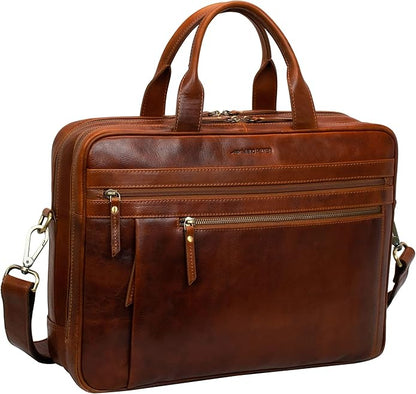 Marc Peter Laptop Bag Los Angeles I Leather Shoulder bag for 15.6 inch Laptop I Briefcase for men and women