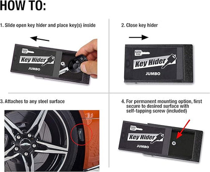 Lucky Line Jumbo Magnetic Key Hider, Case Holder for Larger Keys and Transponders (91501)