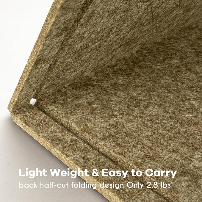 Large Bulletin Board - 48 x 36 Inches, Decorative Felt Pin Board for Wall - 4' x 3' Foldable Photo Display Board with Self-Adhesive Tape, Includes 20 Push Pins - Olive