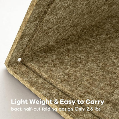 Large Bulletin Board - 48 x 36 Inches, Decorative Felt Pin Board for Wall - 4' x 3' Foldable Photo Display Board with Self-Adhesive Tape, Includes 20 Push Pins - Olive