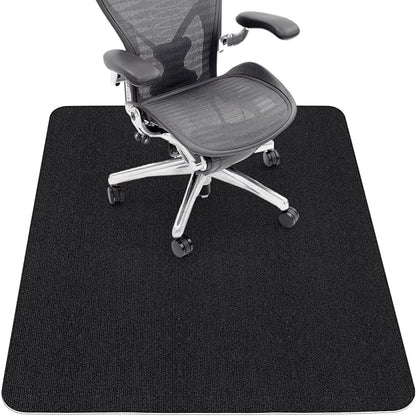 Sycoodeal Office Chair Mat for Hardwood Floor,Computer Gaming Chair Mat,Office Chair Mat for Tile Floor,Large Floor Protector Rug,Anti-Slip,Easy to Clean,Pure Black(48"x36")
