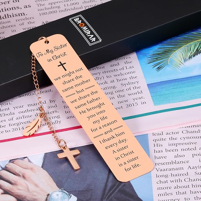 Sisters in Christ Gifts for Women, Religious Birthday Gifts for Women, Secret Sister Gifts for Women Christian, Christian Gifts for Female Friendship, Religious Sister Bookmark, Faith Based Gifts