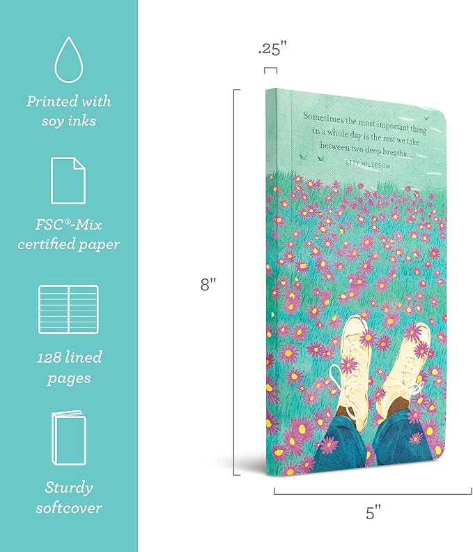 Compendium Softcover Journal - Sometimes the most important thing in a whole day is the rest we take between two deep breaths... – A Write Now Journal with 128 Lined Pages, 5”W x 8”H