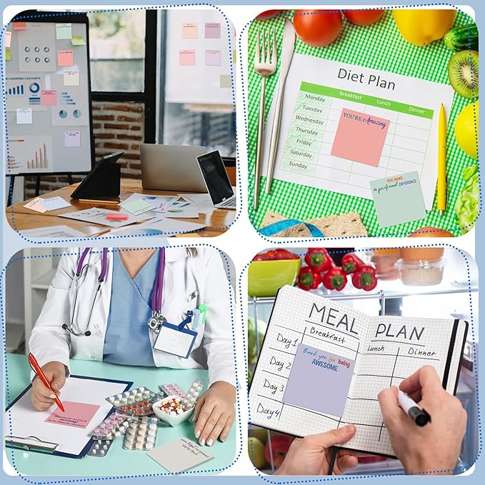 Yinder 24 Pcs Employee Appreciation Sticky Notes Thank You Gifts Bulk Note Pads with Sayings Teacher Gift Mini Pocket Inspirational Notepads for Coworker Office Supply 3 x 3''(Aesthetics,Thanks)