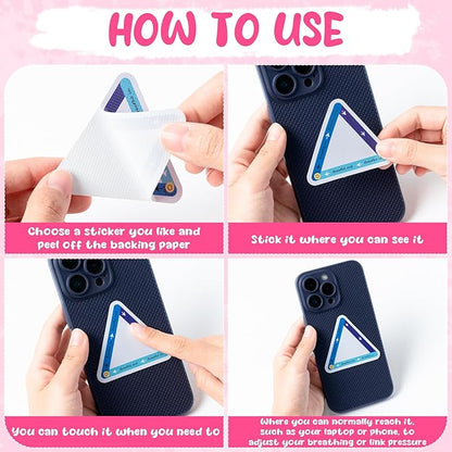 H1vojoxo 120PCS Breath Anxiety Sensory Stickers for Kids Adults Anti Stress Tactile Rough Textured Stickers for Desk Phone Anxiety Relief Adhesive for Classroom School Supplies