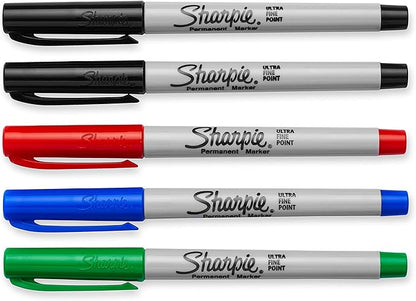 Sharpie 37675PP Permanent Markers, Ultra Fine Point, Assorted Colors, 5 Count