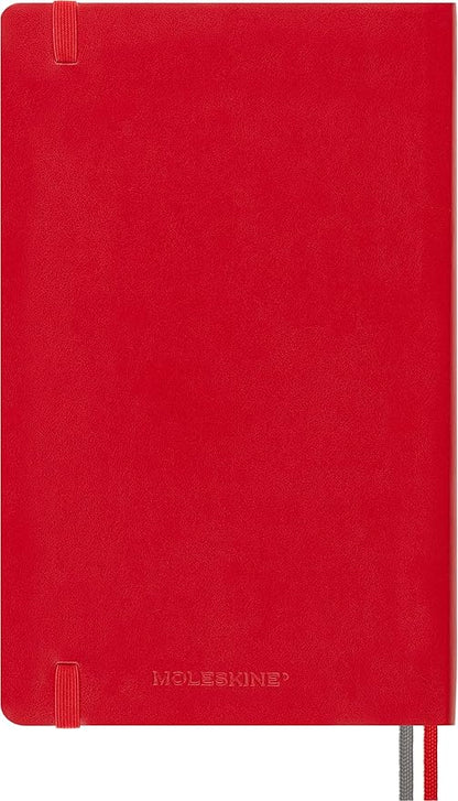 Moleskine Classic Expanded Notebook, Soft Cover, Large (5" x 8.25") Ruled/Lined, Red, 400 Pages