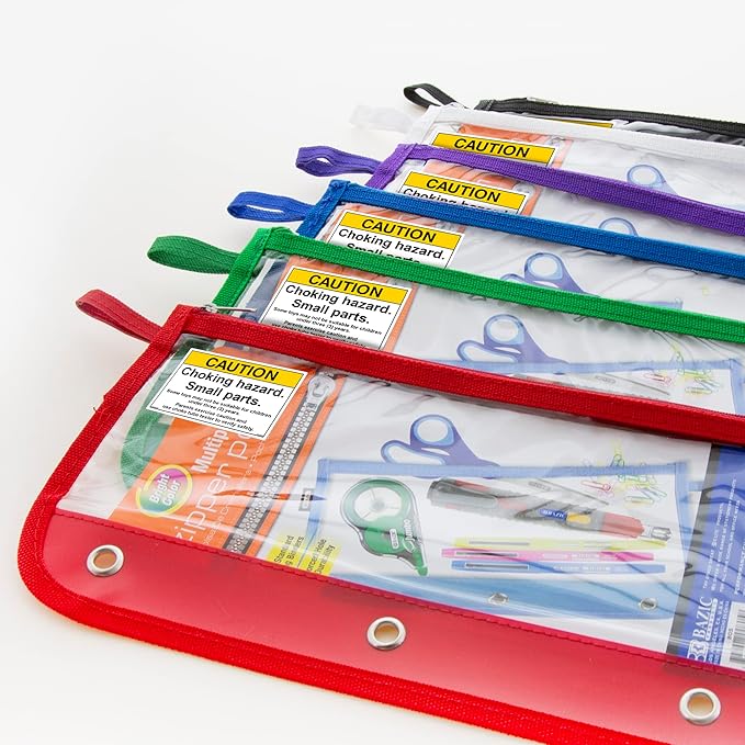 BAZIC Clear Pencil Pouch Binder Pouch (805-144)