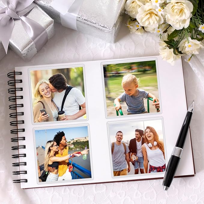 52 Pack Index Card Pockets with Top Open, 3 x 3 Inch Adhesive Label Pockets Clear Plastic Index Card Holder for Organizing, Storage Bins, Library Cards, Notes