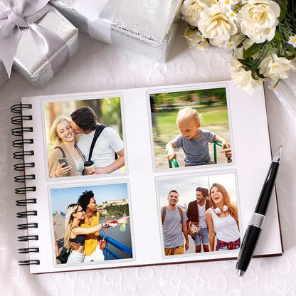 52 Pack Index Card Pockets with Top Open, 3 x 3 Inch Adhesive Label Pockets Clear Plastic Index Card Holder for Organizing, Storage Bins, Library Cards, Notes