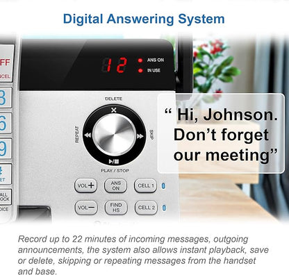 VTech IS8121-4 Super Long Range up to 2300 Feet DECT 6.0 Bluetooth 4 Handset Cordless Phone for Home with Answering Machine, Call Blocking, Connect to Cell, Intercom and Expandable to 5 Handsets