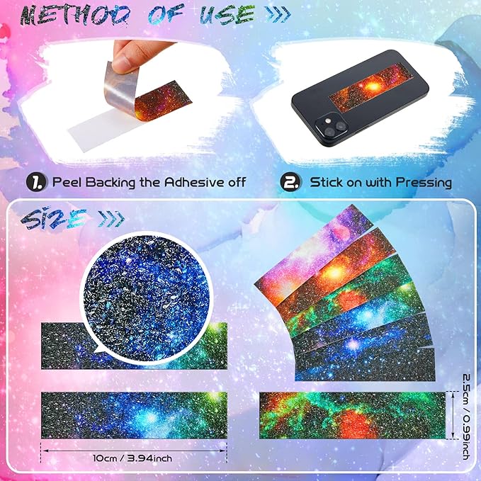 36 Pieces Anxiety Sensory Stickers Cute Fidget Textured Strips Toys Anti Stress Tactile Rough Sensory Calm Textured Strips Adhesives Anxiety Relief for Adults Teens Desk Classroom (Starry Sky Style)