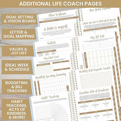 bloom daily planners 2025 Calendar Year Day Planner (January 2025 - December 2025) - 5.5” x 8.25” - Weekly/Monthly Agenda Organizer Book with Stickers & Bookmark - Iridescent Opal