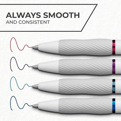 SHARPIE S-Gel Pens, Fashion Barrel Gel Pens, Pearl White Body, Medium (0.7mm) Point, Bold Jewel Color Assortment, 4 Count (Pack of 2)