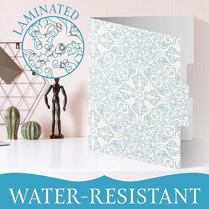 18 PCS Decorative File Folders Set, Stylish Design, Heavy Duty Letter Size Folders for Organizing Papers by Date or Day, Colorful Patterned File Folders for Home or Office Use