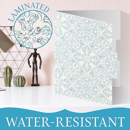 18 PCS Decorative File Folders Set, Stylish Design, Heavy Duty Letter Size Folders for Organizing Papers by Date or Day, Colorful Patterned File Folders for Home or Office Use