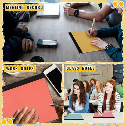 Lincia 12 Pcs 11" x 9.5" Legal Pads College Ruled Notepad Landscape Notebook Horizontal Lined Notebook 80 Gsm Assorted Colors Paper Pastel Writing Pads for School Office, 40 Sheet (Bright Color)