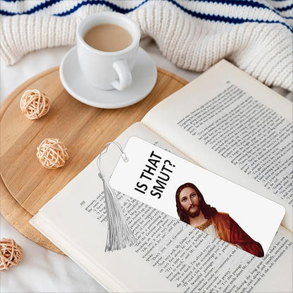 8 Pack Peeking Jesus Bookmark, Peeking Jesus is That Smut Bookmark, Peeking Jesus I Saw That Bookmark, Whatcha Doin'? (Silvery)