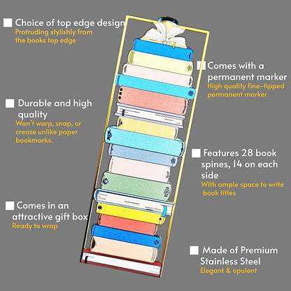 Book Tracker Bookmark Bookshelf Tracker Bookmark Metal Bookmark Reading Log tbr Double Sided Library Book Tracker Vintage Book List Book Tracker Bookmarks (Shh...I am Reading)