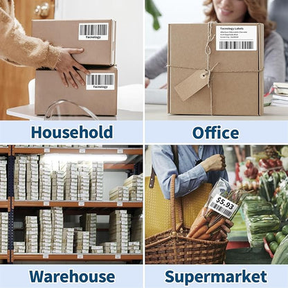 12 Rolls 2.4" x 3.9" Shipping Labels Replacement for Brother DK-1202, 3600 Labels, 1 Detachable Frame, Compatible with Brother QL Printers, Clear & Durable Adhesive